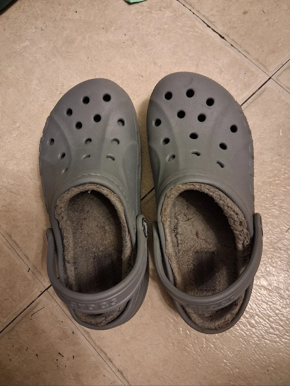 Kids Gray Lined Clog Shoes size C13